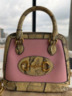 Gucci 1955 Horsebit Top Handle Bag – Limited Edition Python & Pink Leather
