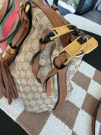 Gucci Raina Medium Tote GG Supreme Canvas Web Strip