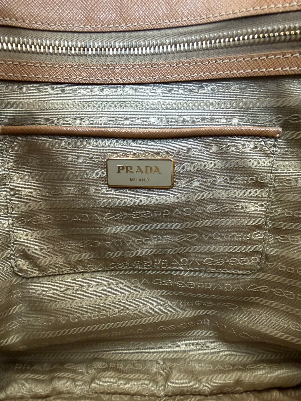 Prada Saffiano Lux Double Zip Executive Tote