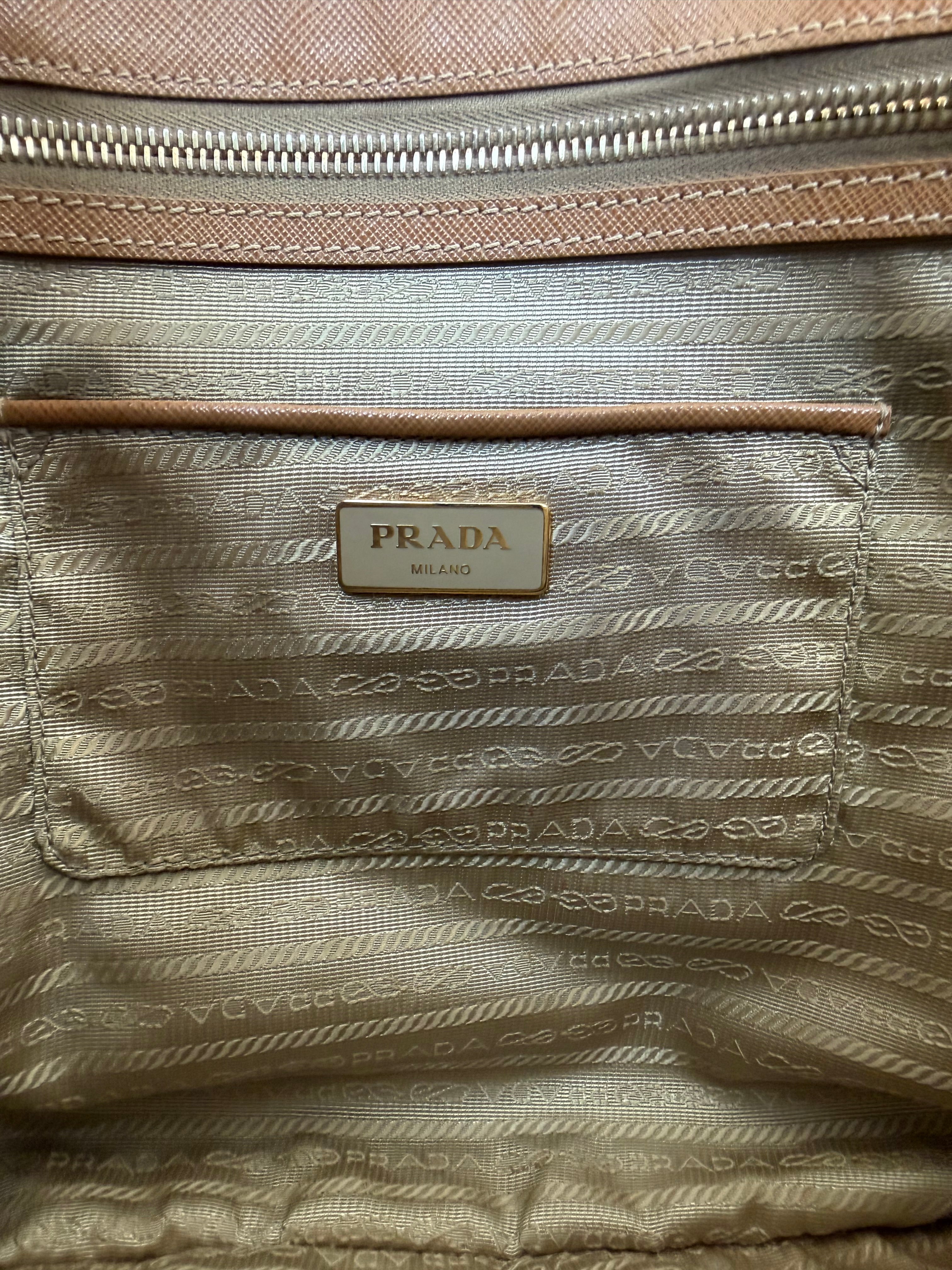 Prada Saffiano Lux Double Zip Executive Tote