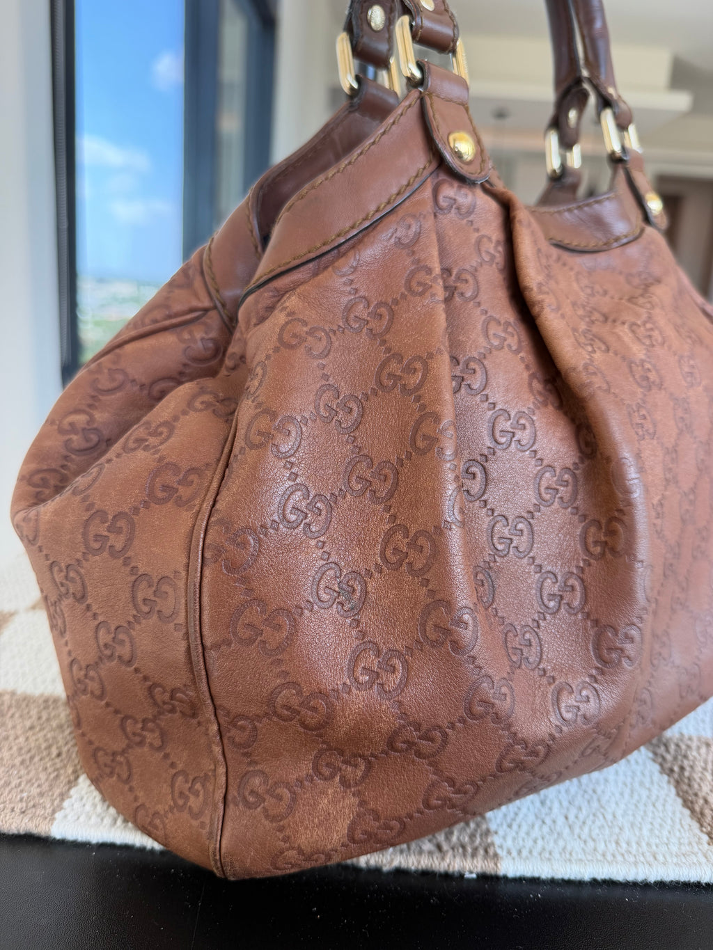 SOLD - Gucci Sukey Guccissima Tote VTG