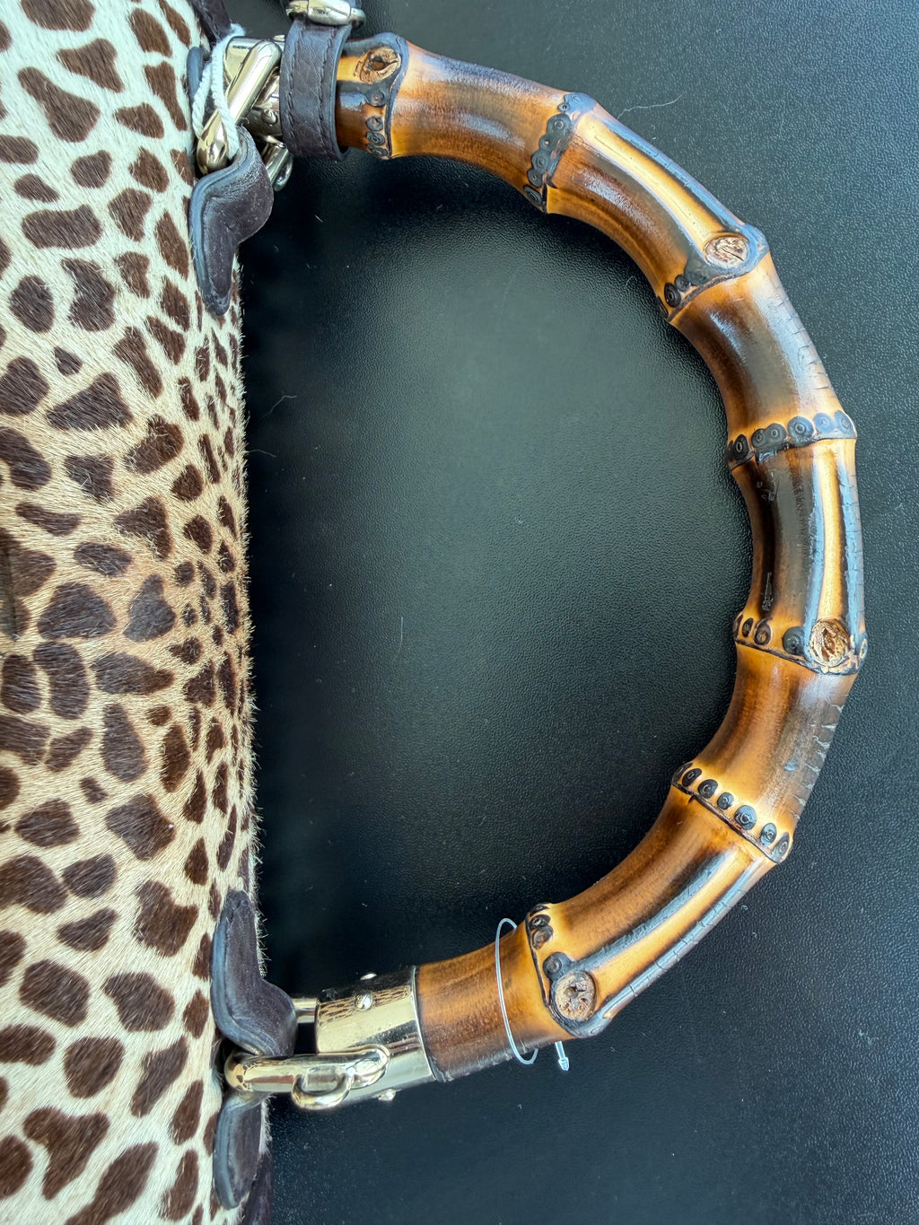 Gucci Pony Hair Bamboo Handle Bag