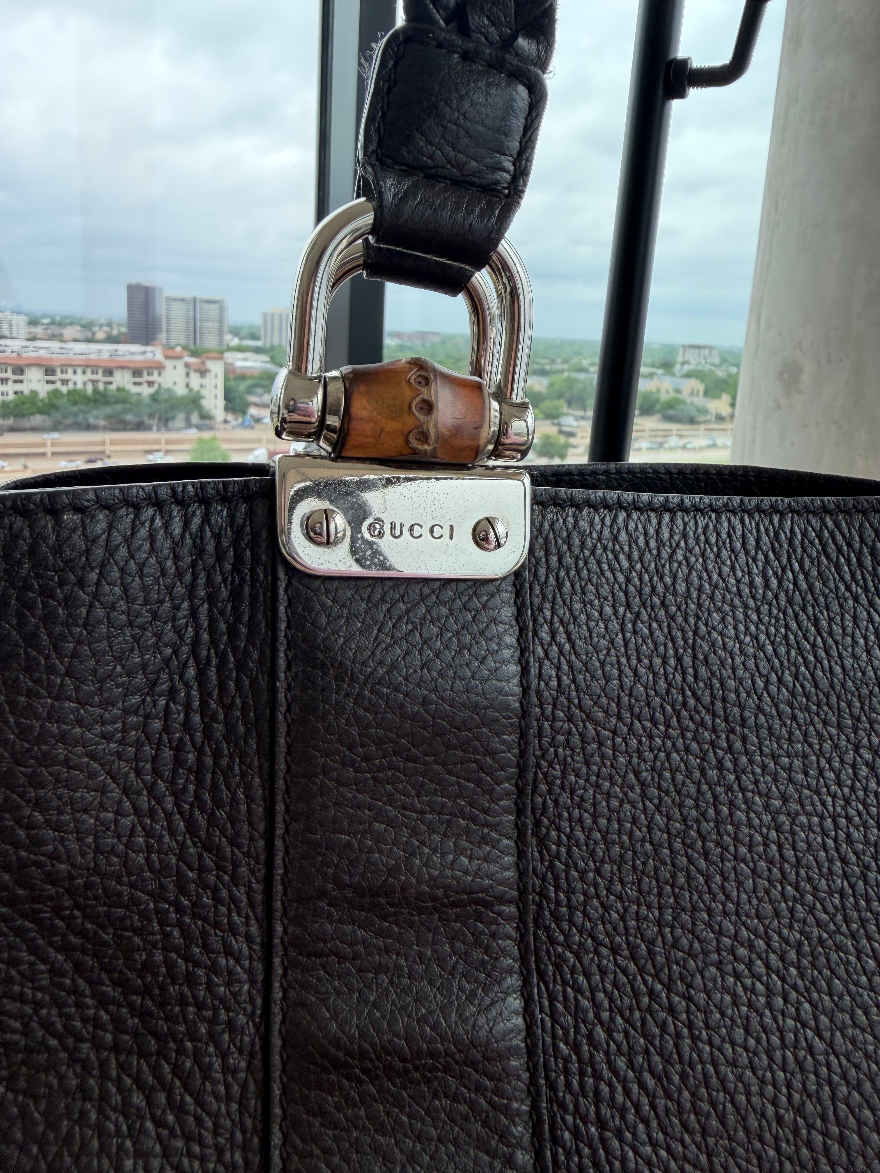 Gucci Libeccio Bamboo Bar Medium Tote