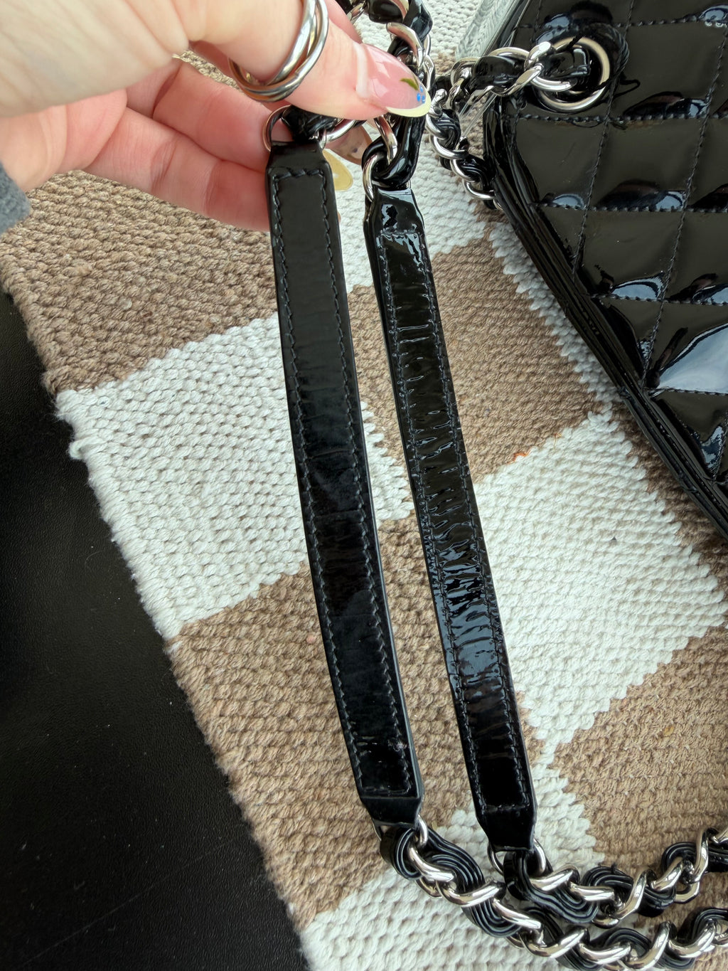 SOLD - Chanel Mademoiselle Patent Leather Tote