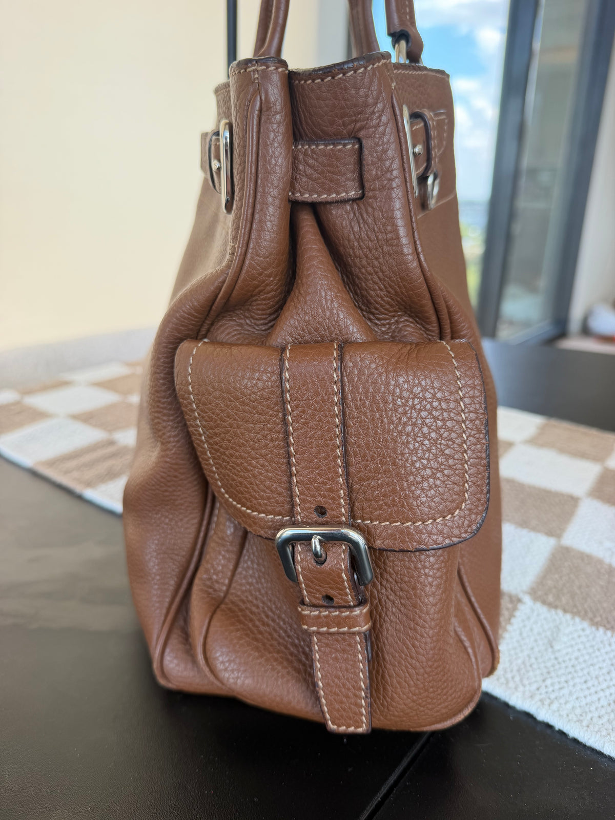 Prada Vitello Daino Leather Shoulder Tote