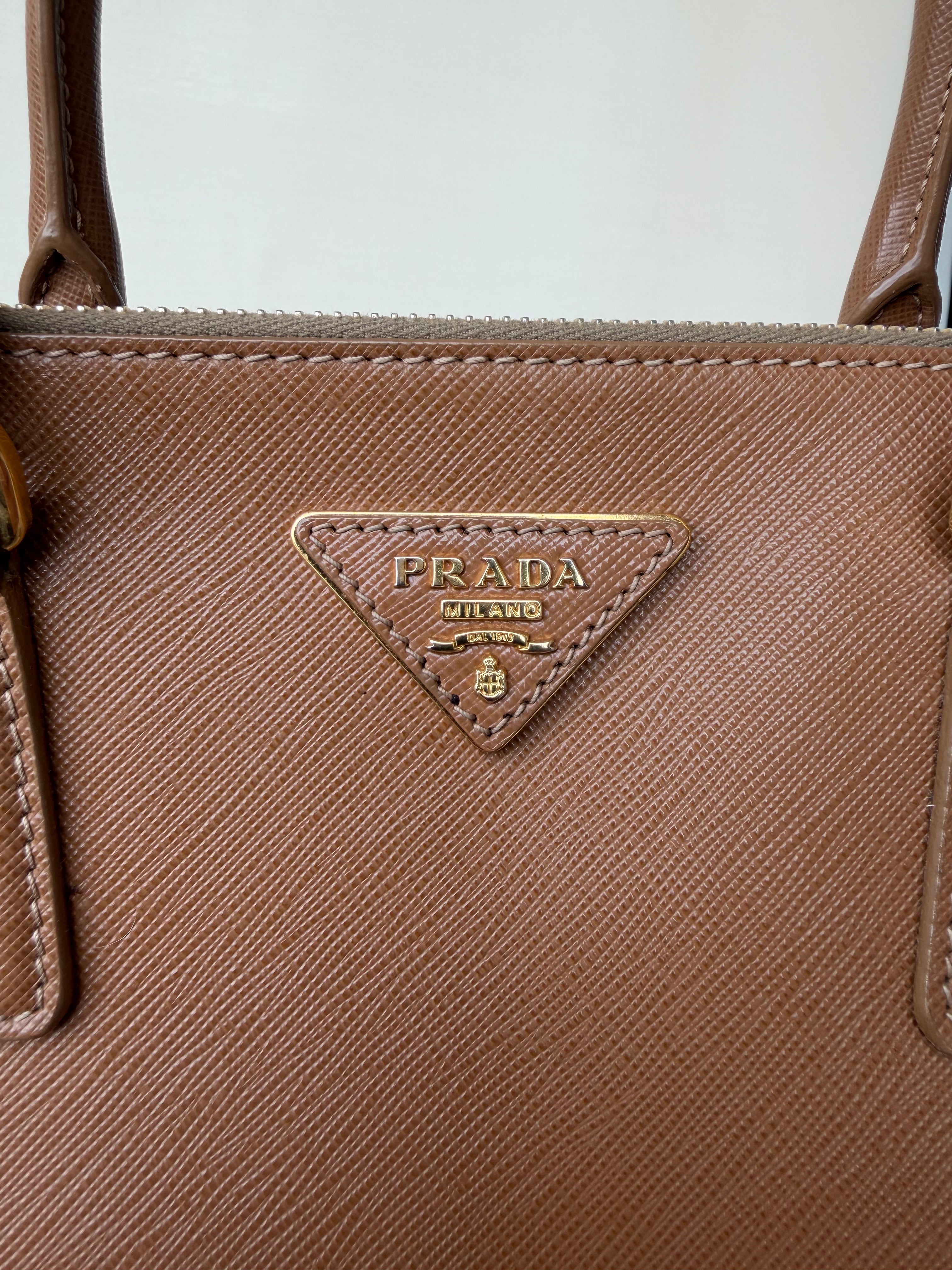 Prada Saffiano Lux Double Zip Executive Tote