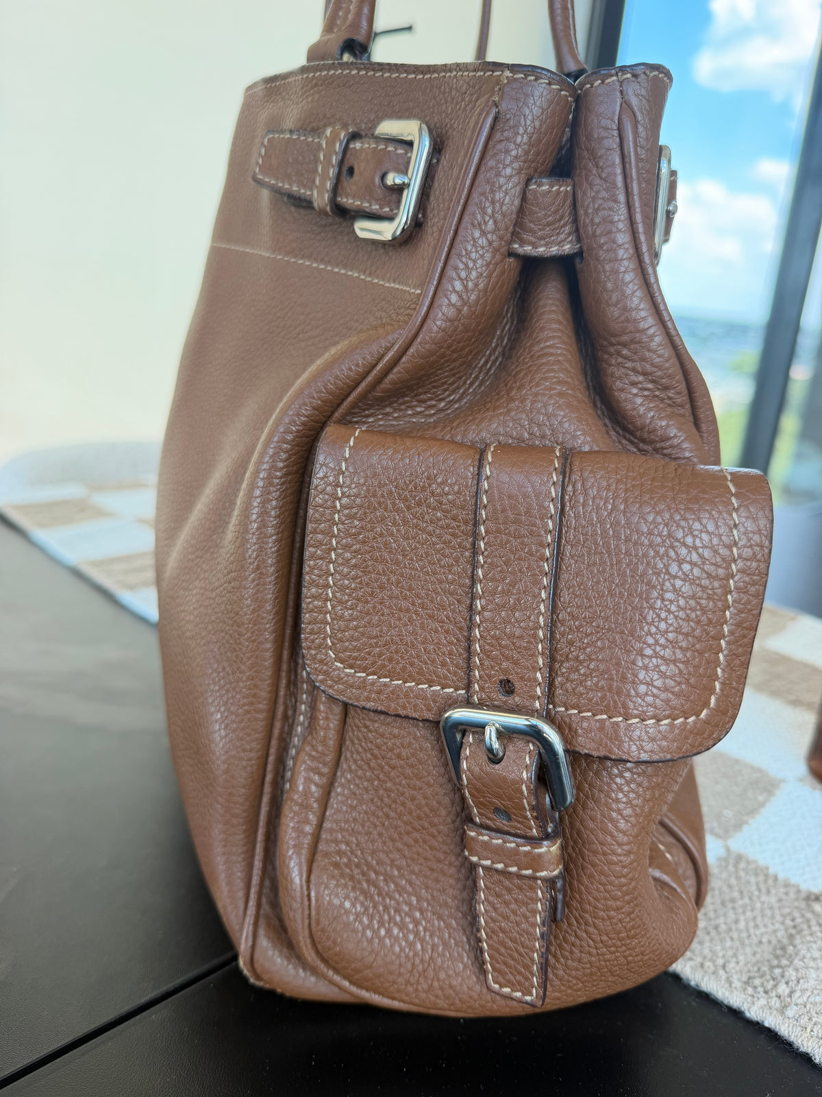 Prada Vitello Daino Leather Shoulder Tote
