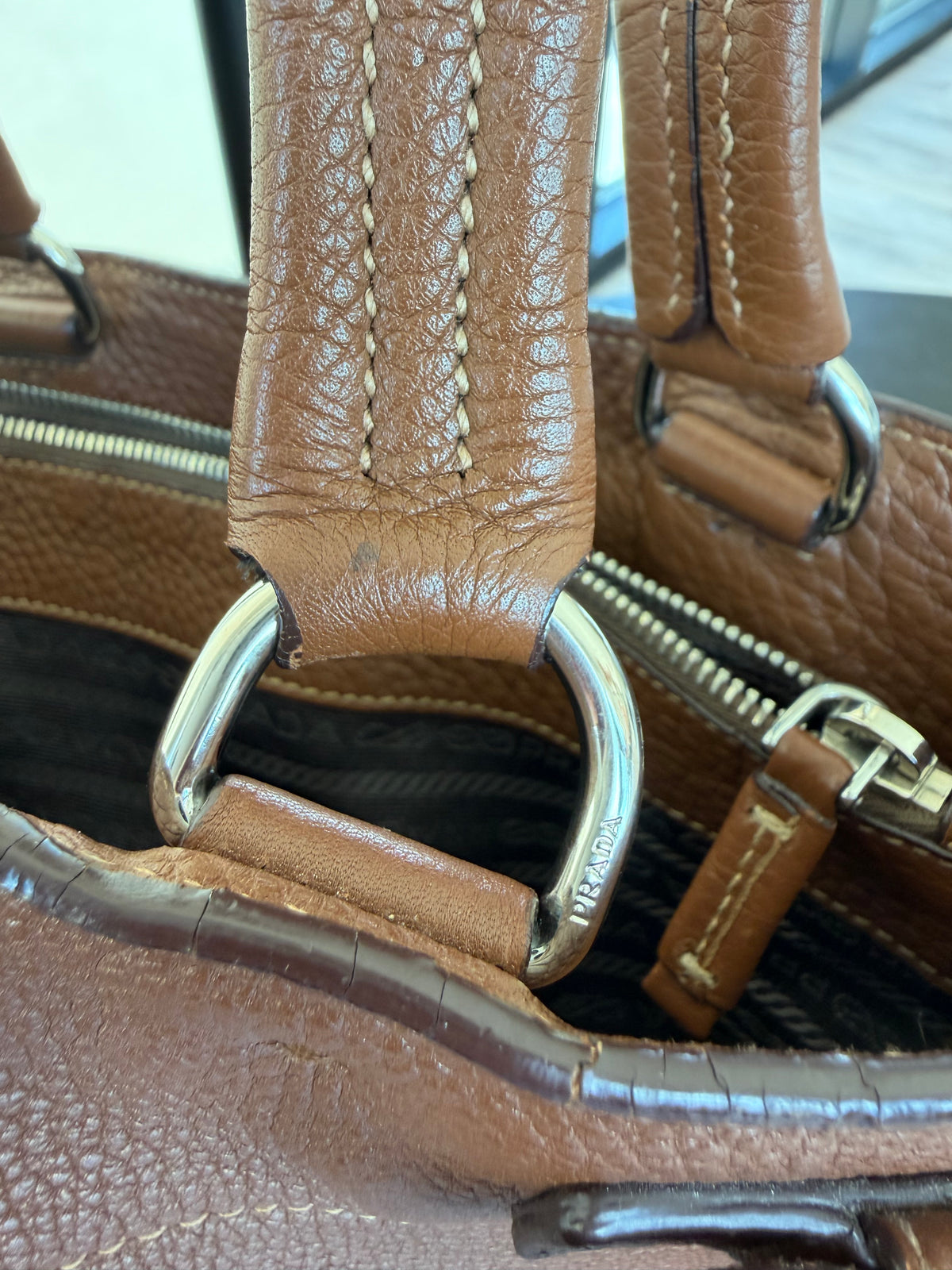 Prada Vitello Daino Leather Shoulder Tote