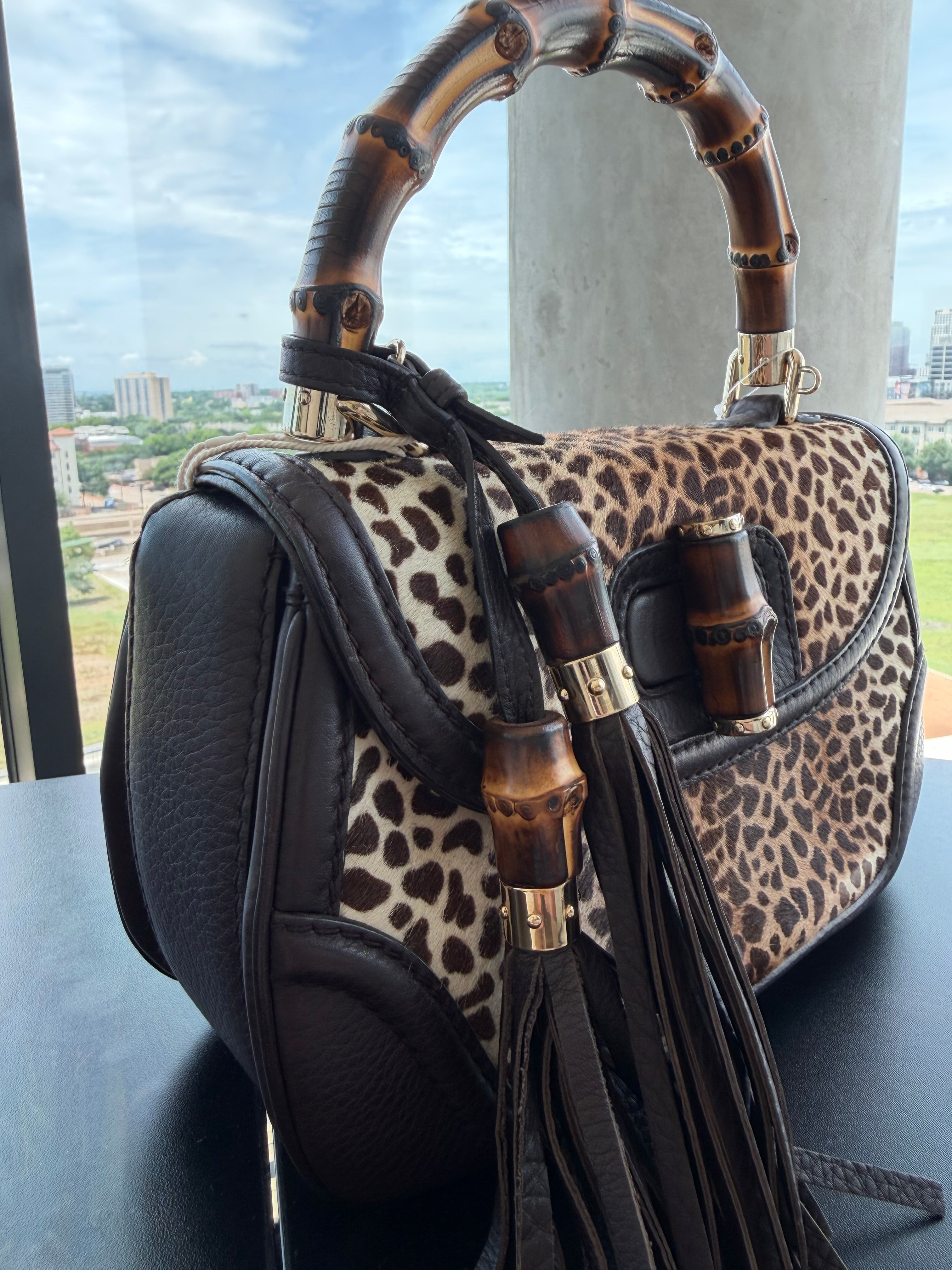 Gucci Pony Hair Bamboo Handle Bag