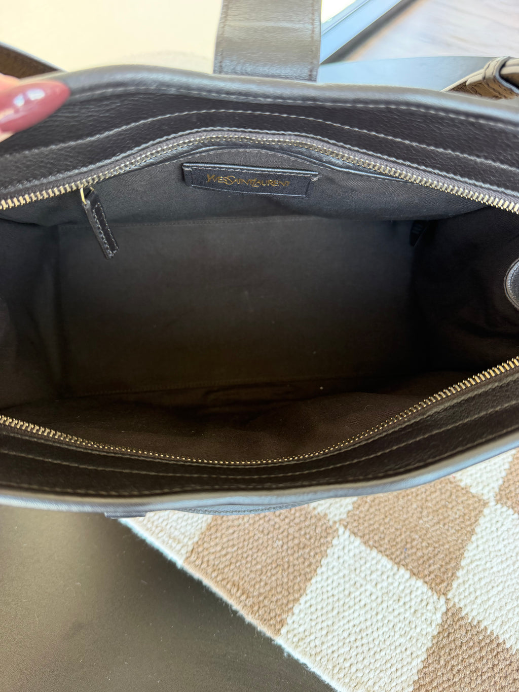 Yves Saint Laurent Leopard Pony Hair Cabas Tote