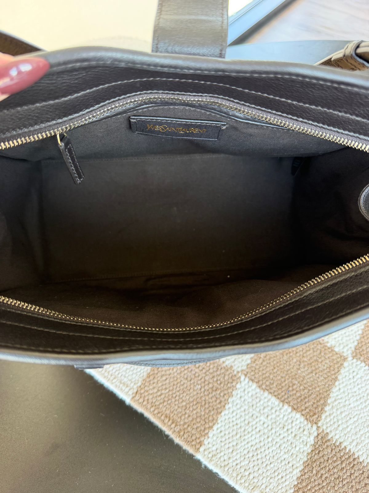 Yves Saint Laurent Leopard Pony Hair Cabas Tote