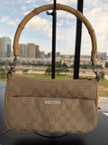 SOLD - Gucci Vintage GG Canvas Bamboo Handle