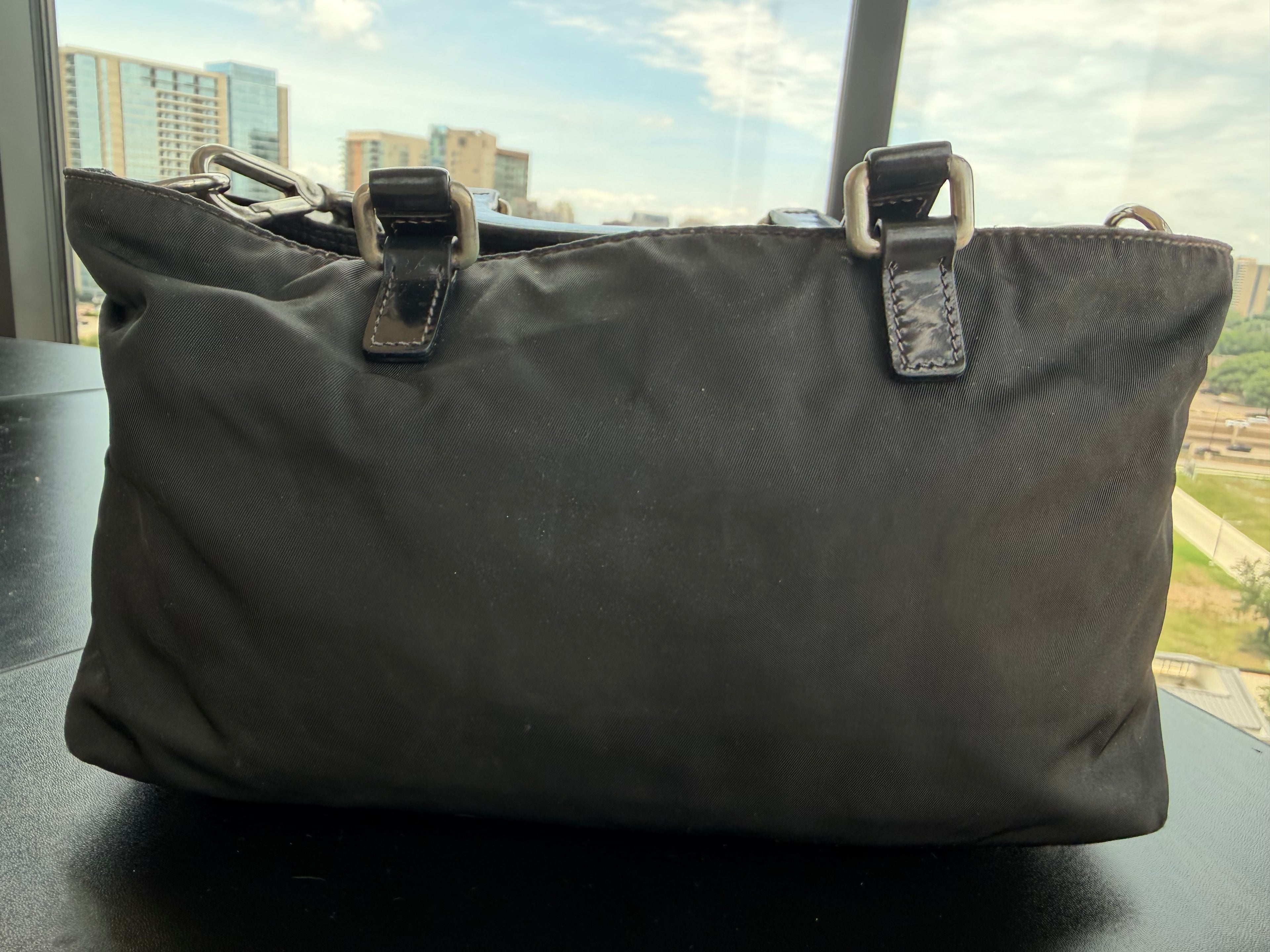 Prada Milano Nylon & Leather Top Handle/ Crossbody Bag