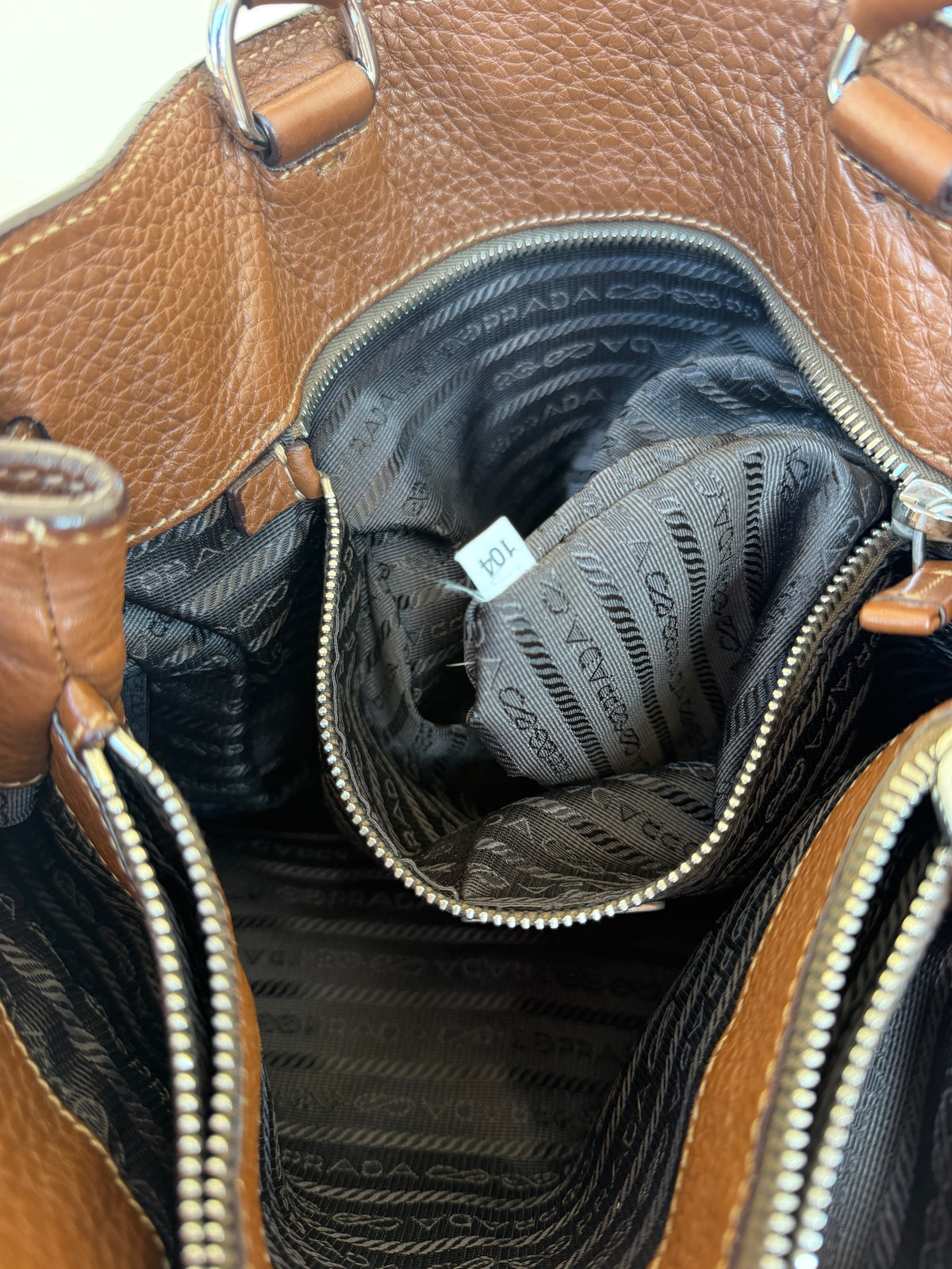 Prada Vitello Daino Leather Shoulder Tote