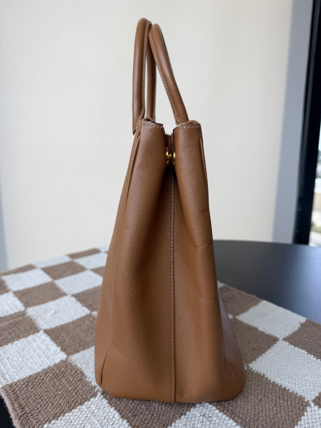 Prada Saffiano Lux Double Zip Executive Tote
