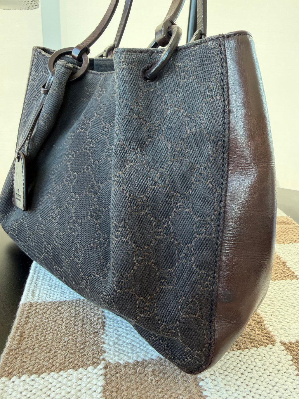 Gucci Vintage GG Monogram Tote w/ Pouch