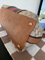 Gucci Raina Medium Tote GG Supreme Canvas Web Strip