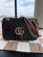 Gucci Vintage Effect Calfskin Matelassé GG Marmont Shoulder Bag