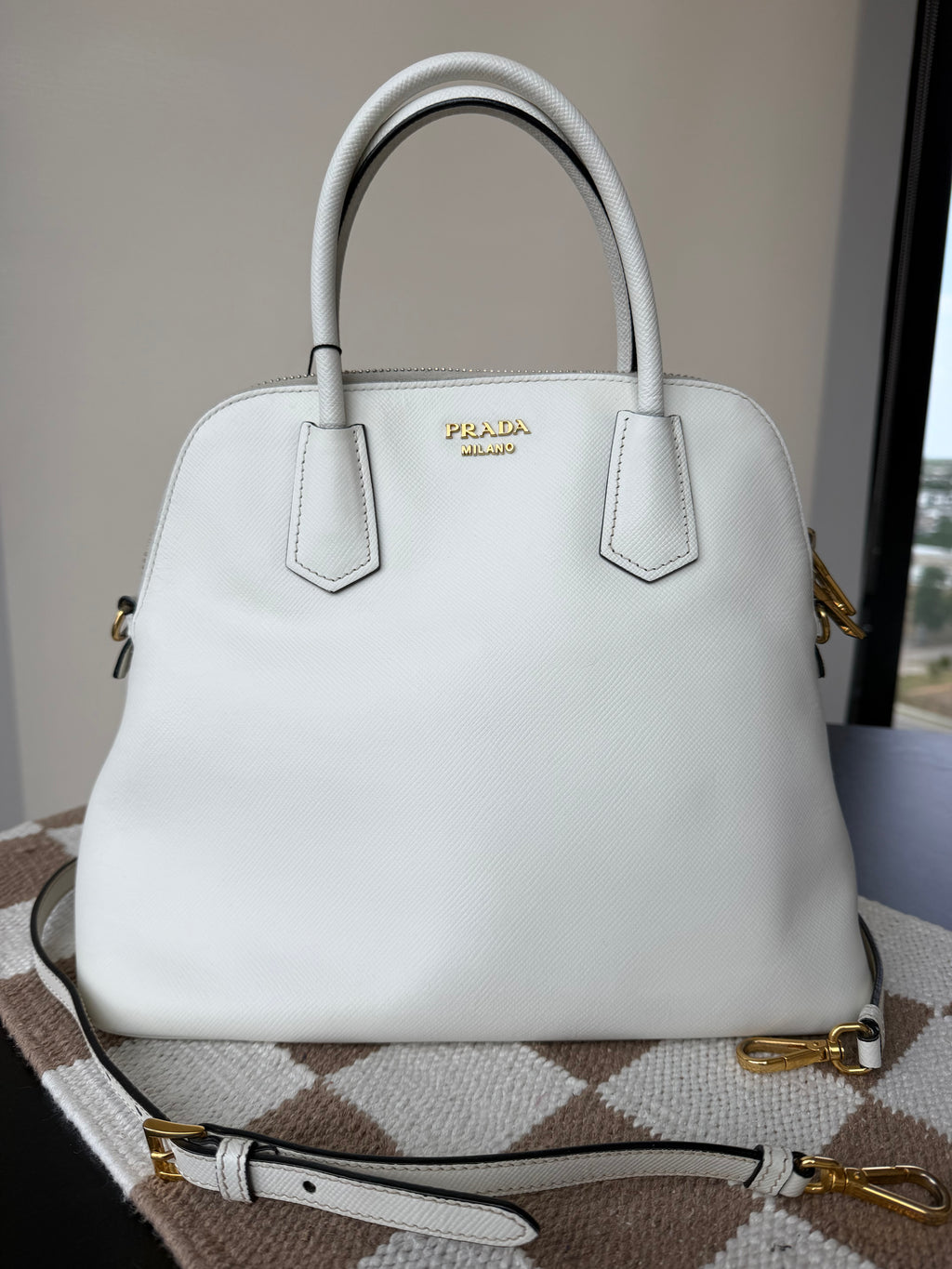Prada Saffiano Lux Promenade Medium Satchel