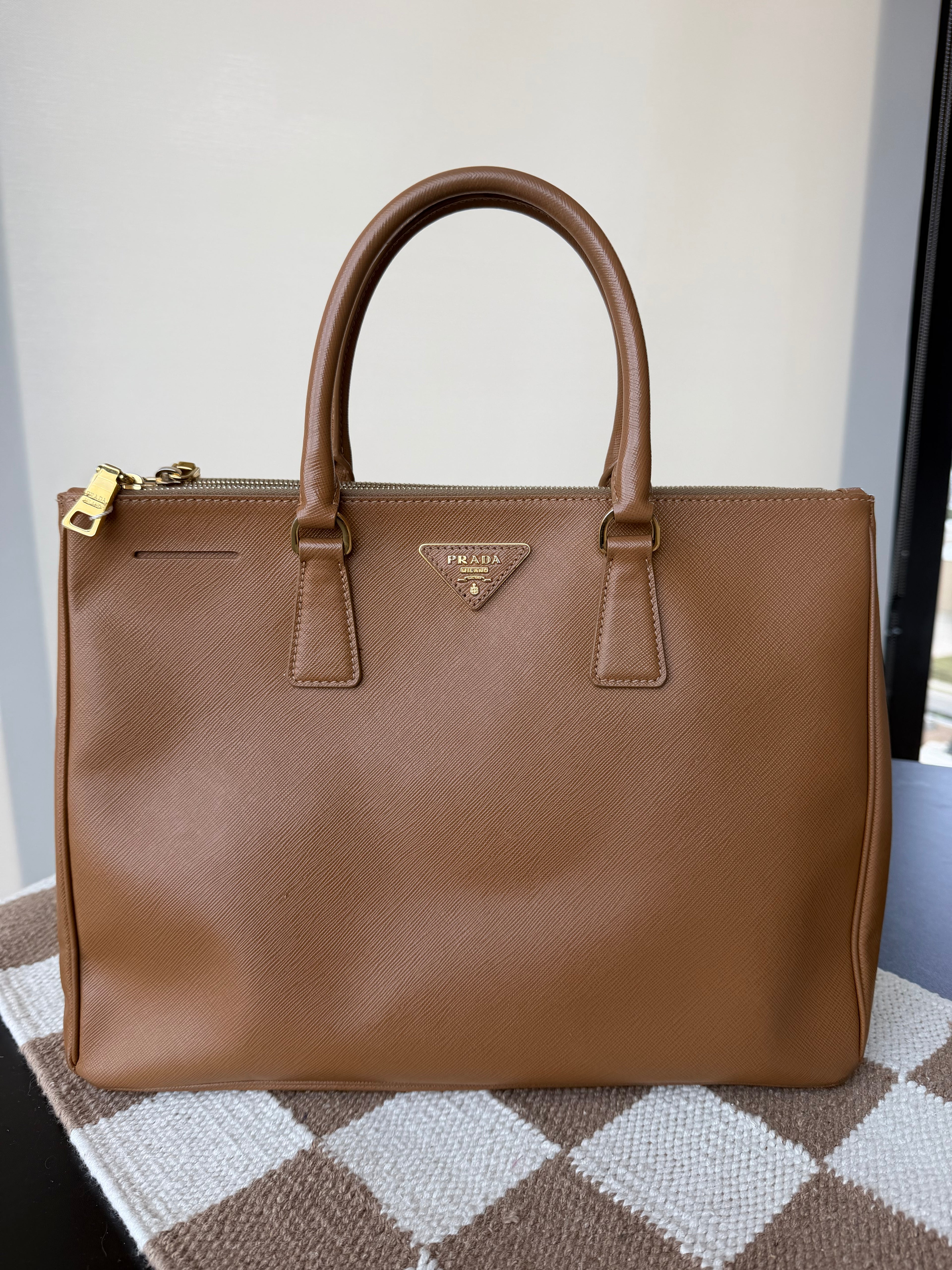 Prada Saffiano Lux Double Zip Executive Tote