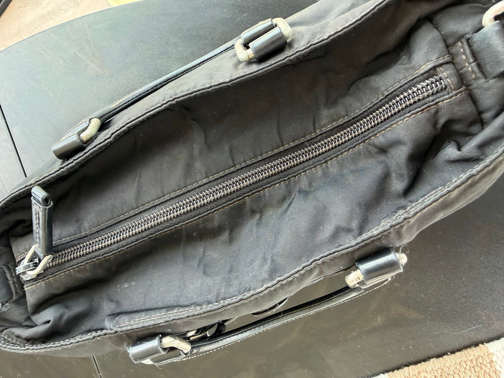 Prada Milano Nylon & Leather Top Handle/ Crossbody Bag