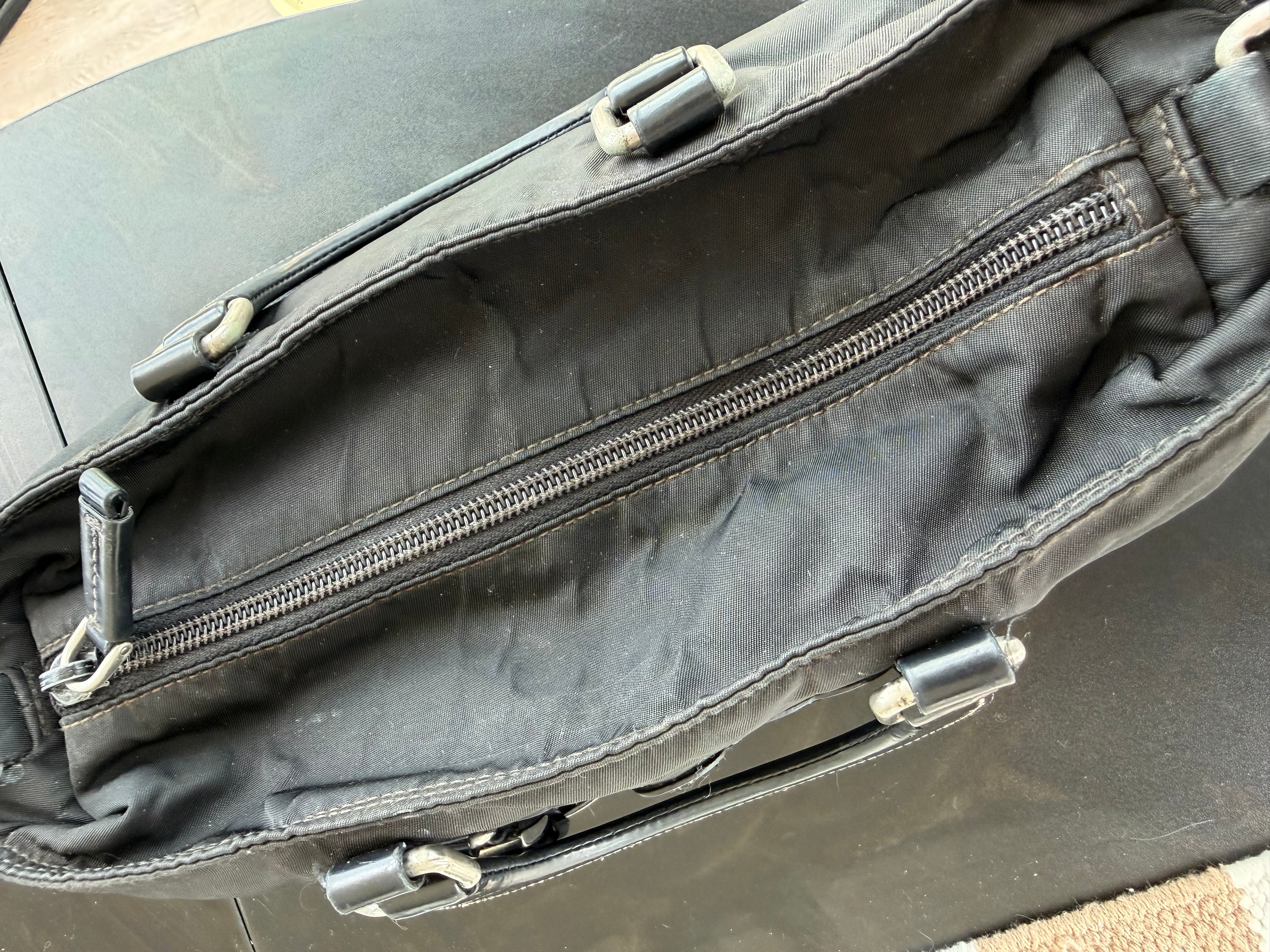Prada Milano Nylon & Leather Top Handle/ Crossbody Bag