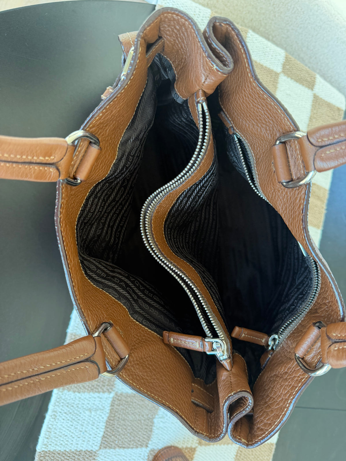 Prada Vitello Daino Leather Shoulder Tote