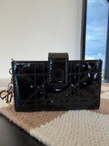 Dior Lady Dior Black Patent Cannage Accordion Wallet