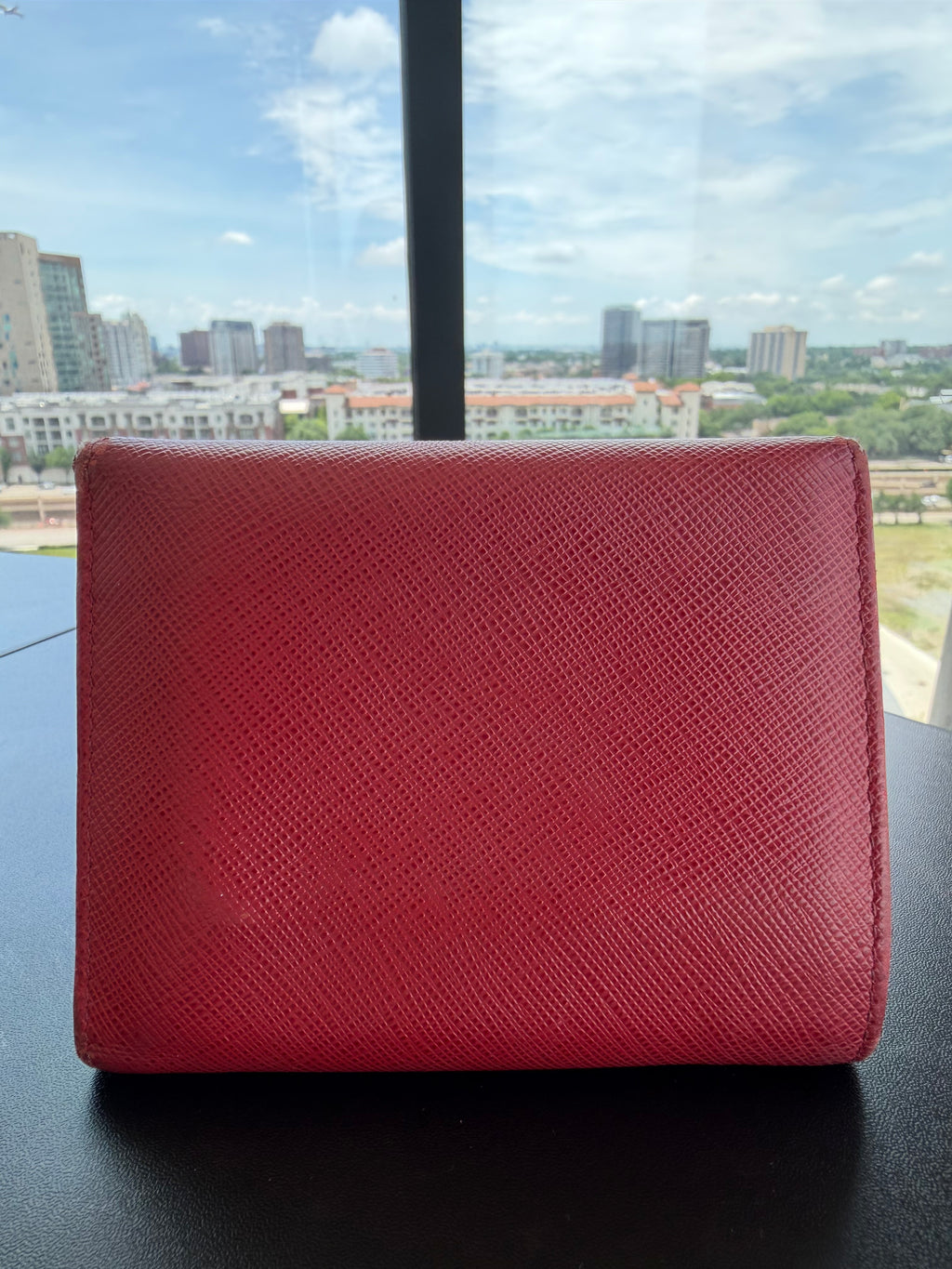 Prada Red Saffiano Leather Wallet