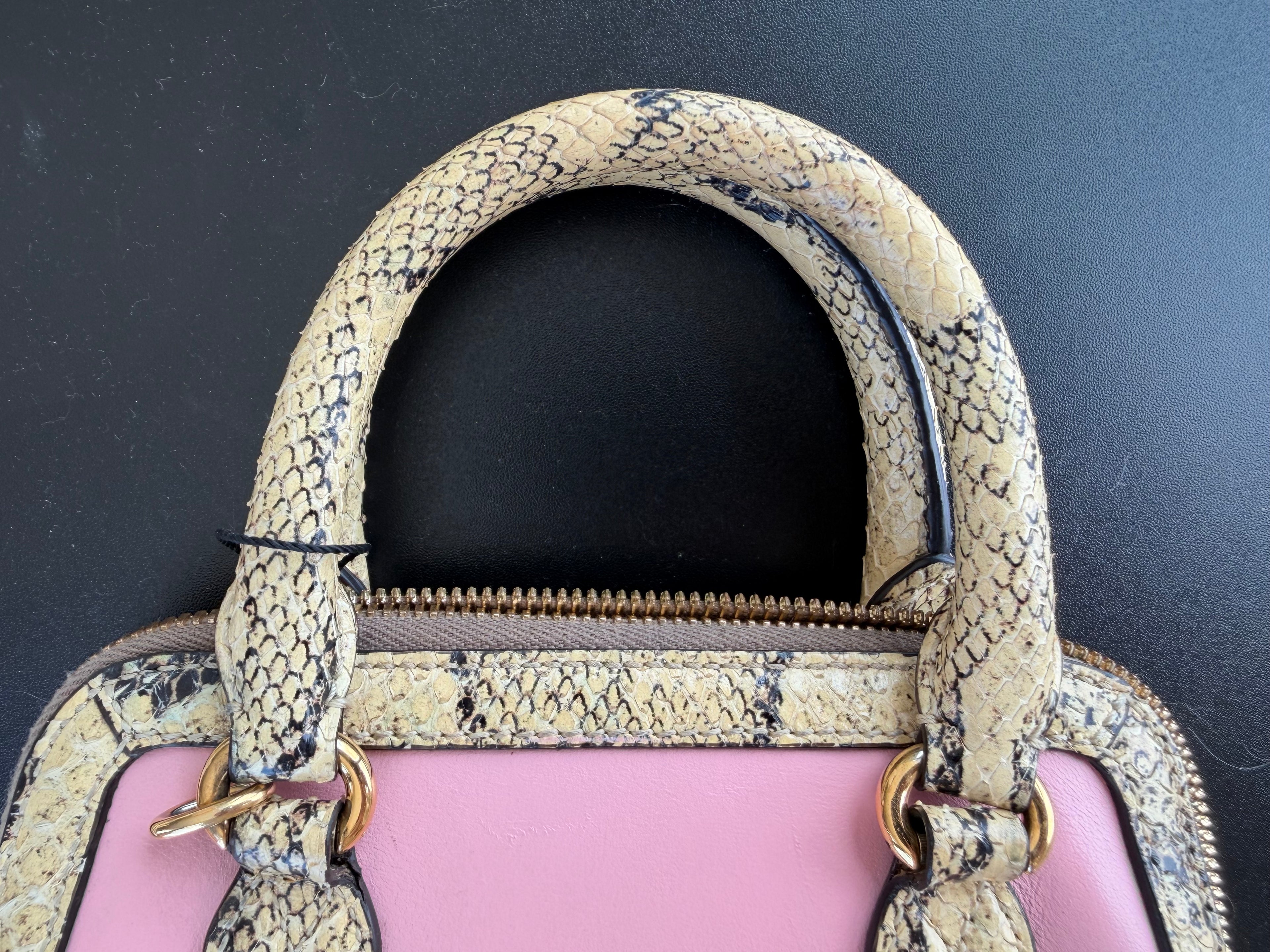Gucci 1955 Horsebit Top Handle Bag – Limited Edition Python & Pink Leather