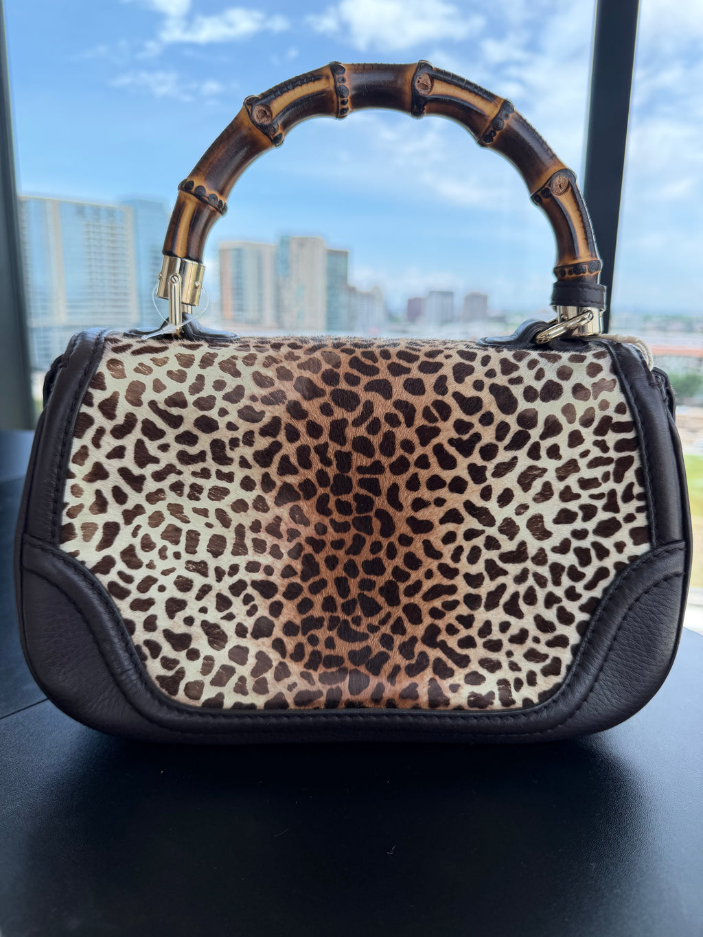 Gucci Pony Hair Bamboo Handle Bag
