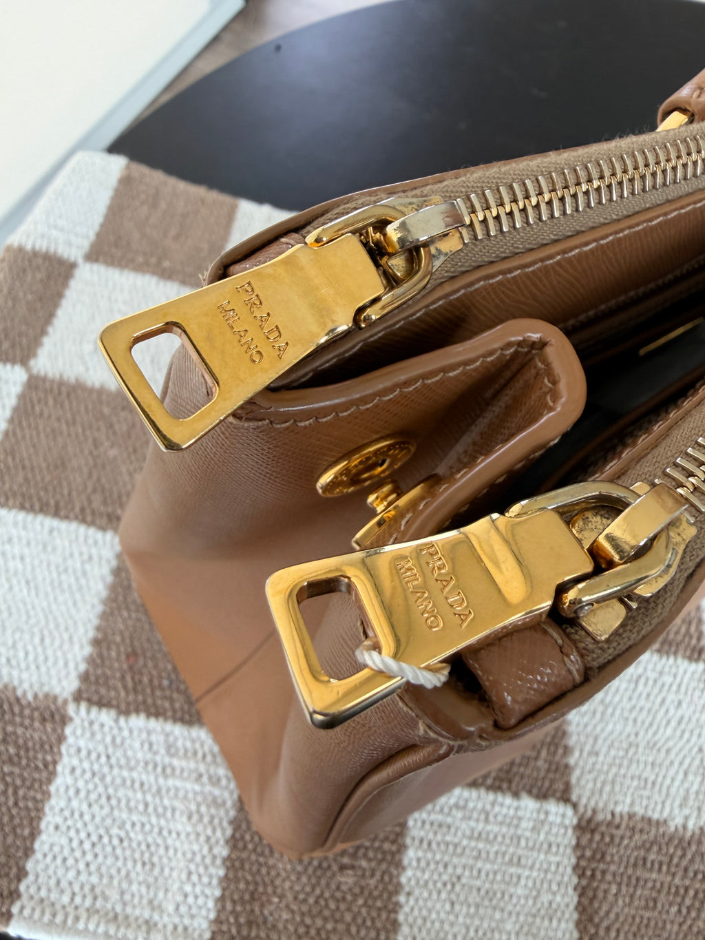 Prada Saffiano Lux Double Zip Executive Tote