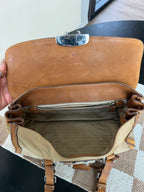 Prada Vintage Tessuto Nylon Vitello Foldover Satchel
