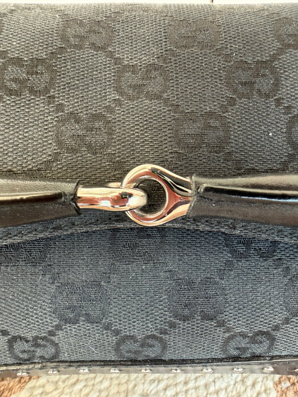 Gucci Horsebit GG Canvas Shoulder Bag