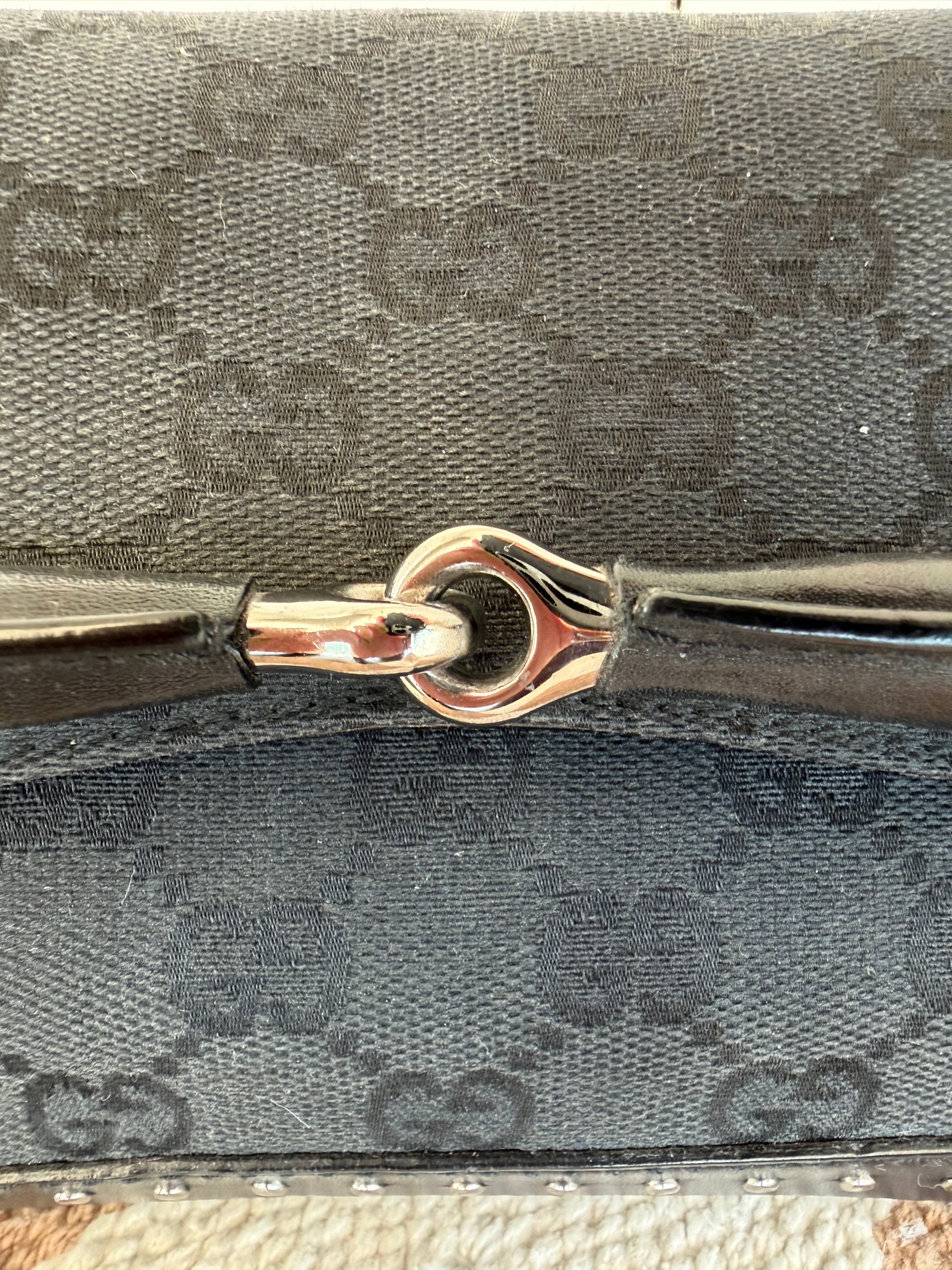 Gucci Horsebit GG Canvas Shoulder Bag