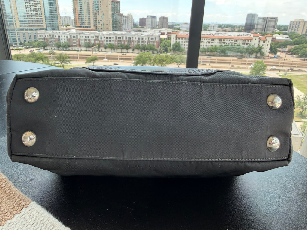 Prada Milano Nylon & Leather Top Handle/ Crossbody Bag