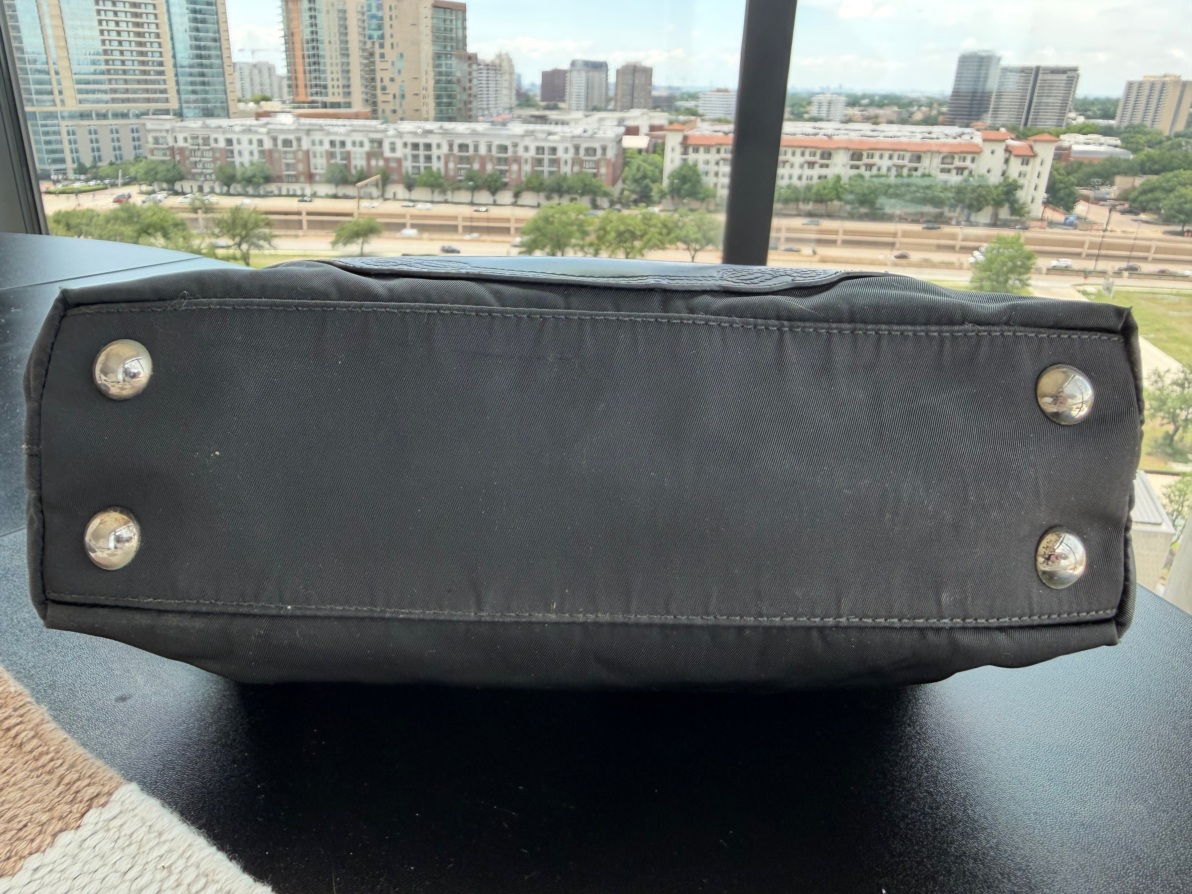 Prada Milano Nylon & Leather Top Handle/ Crossbody Bag