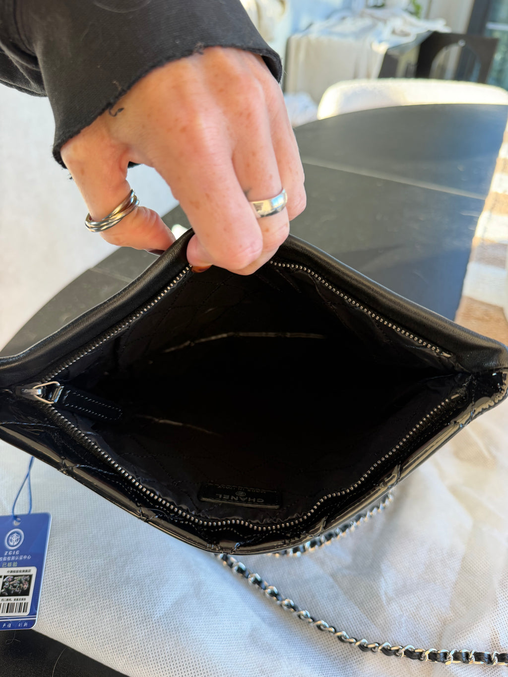 Chanel Patent Flap Pouch