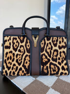 Yves Saint Laurent Leopard Pony Hair Cabas Tote