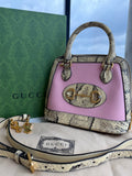 Gucci 1955 Horsebit Top Handle Bag – Limited Edition Python & Pink Leather