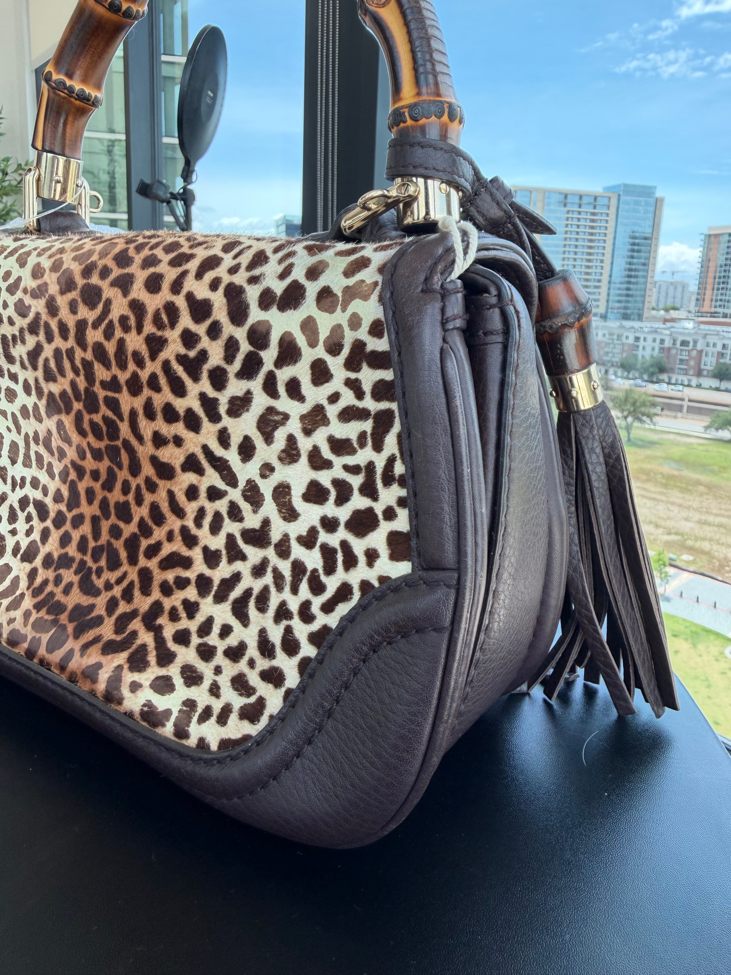 Gucci Pony Hair Bamboo Handle Bag