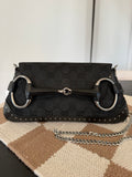 Gucci Horsebit GG Canvas Shoulder Bag