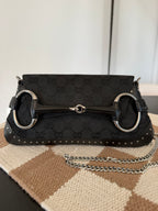 Gucci Horsebit GG Canvas Shoulder Bag