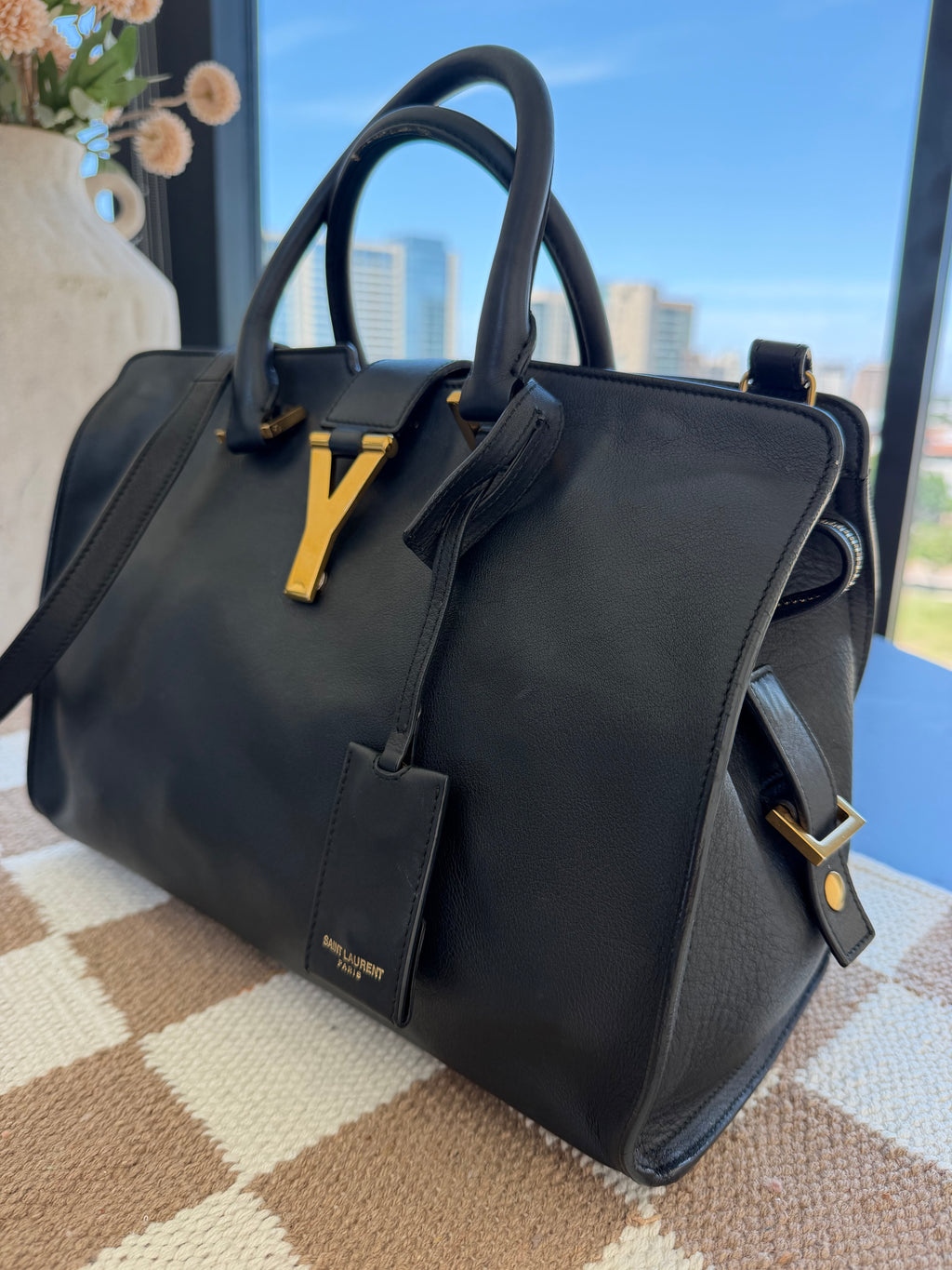SOLD - Saint Laurent Cabas Y Top Handle Bag