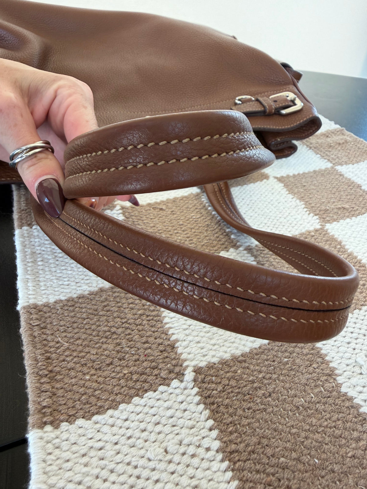 Prada Vitello Daino Leather Shoulder Tote