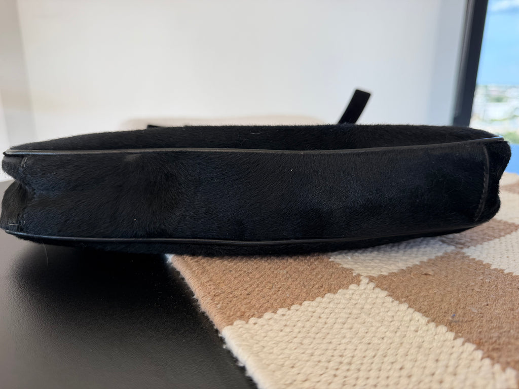 Fendi Vintage Black Pony Hair Shoulder Bag