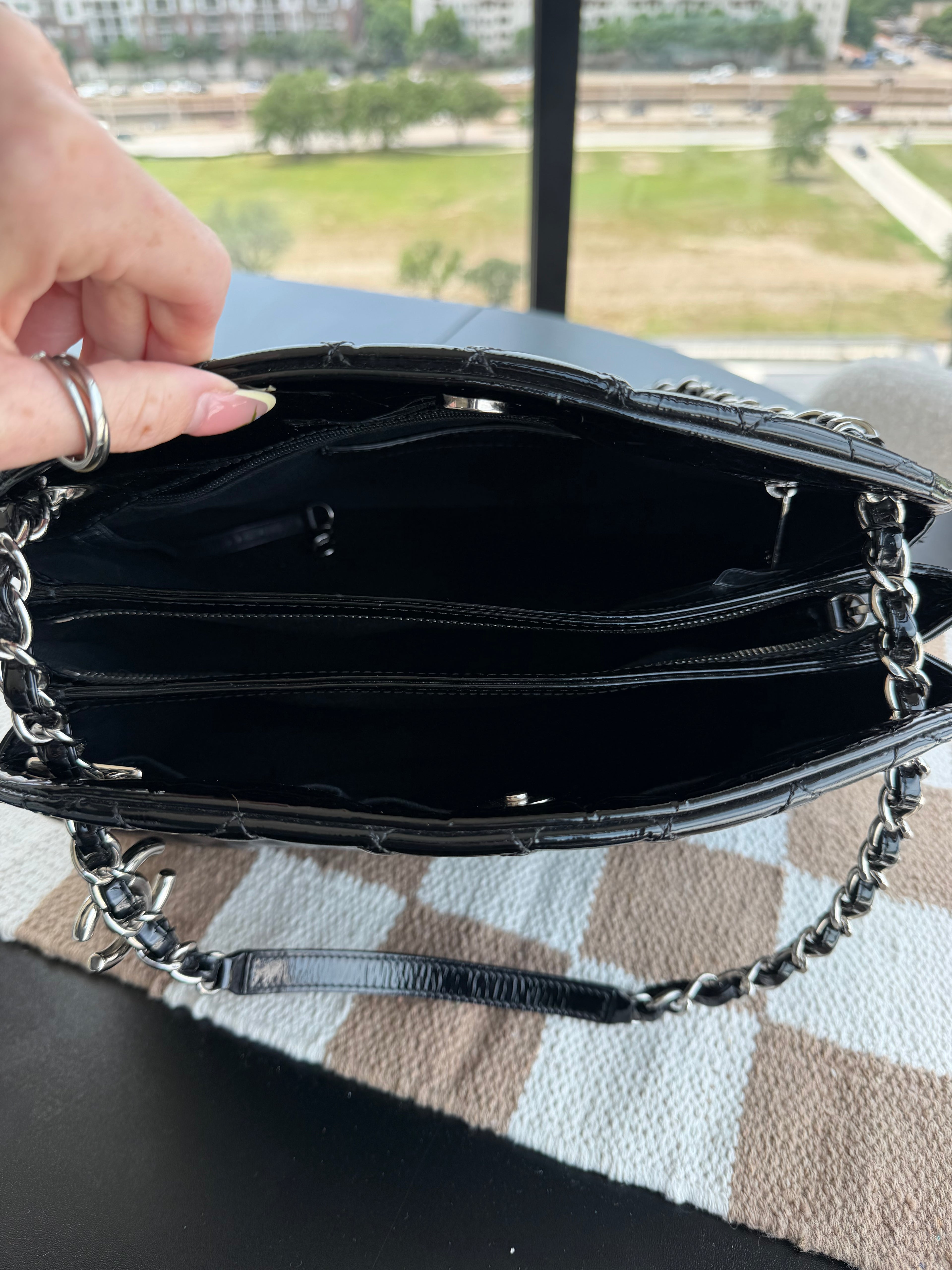 SOLD - Chanel Mademoiselle Patent Leather Tote
