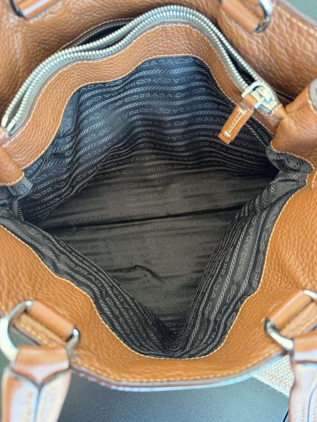 Prada Vitello Daino Leather Shoulder Tote