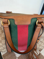 Gucci Raina Medium Tote GG Supreme Canvas Web Strip