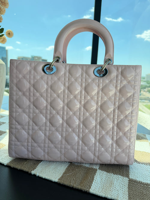 Dior Lady Dior Patent Leather - Large